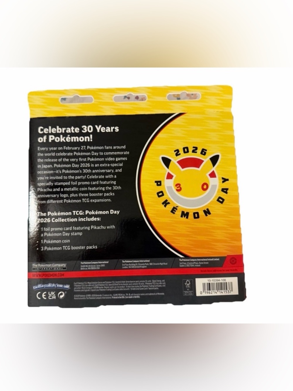 SEALED Pokémon Trading Card Game Collector Box - Pokemon Day 2026 - Picture 5 of 6